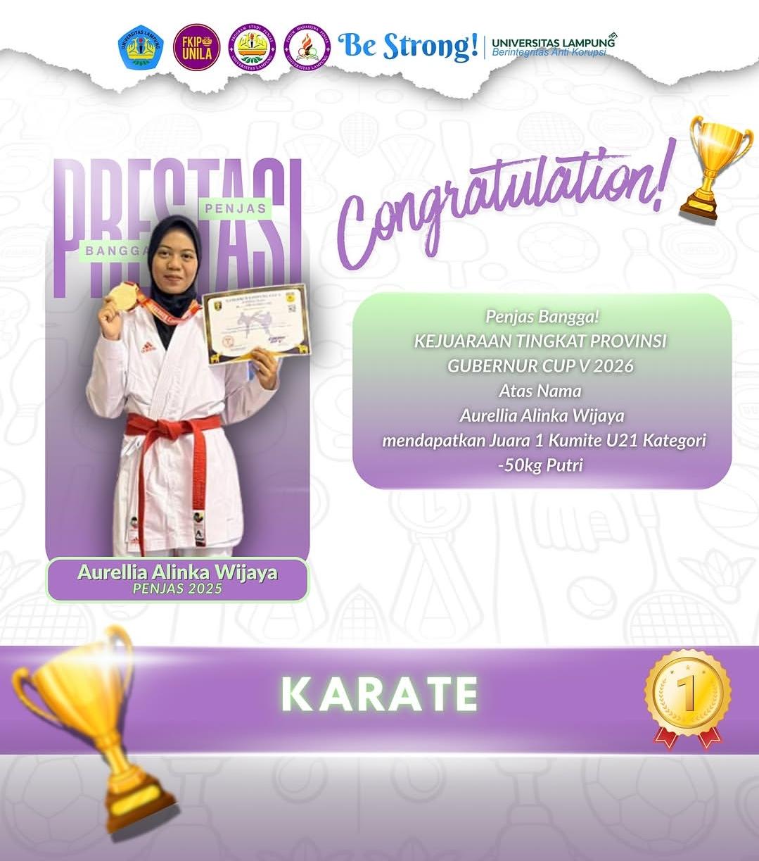 Foto prestasi KEJUARAAN TINGKAT PROVINSI GUBERNUR CUP V 2026 CABOR KARATE